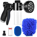 Garden Hose Nozzle, High Pressure Hose Spray Nozzle 8 Way Spray Pattern One-Touch Sprayer for Watering Plants, Lawn, Patio, Car Wash, Cleaning，Showering Pet