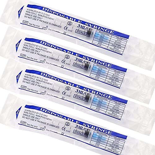 25 Pack 3ml 23Ga Lab Syringe Tools with Measurement, Individually Packed - style: 25 pack - 3ml 23 gauge