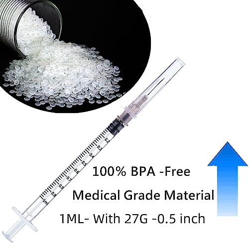 25 Pack 1ml 27Ga Lab Syringe Tools, Individually Packed - style: 25 pack - 1ml 27 gauge