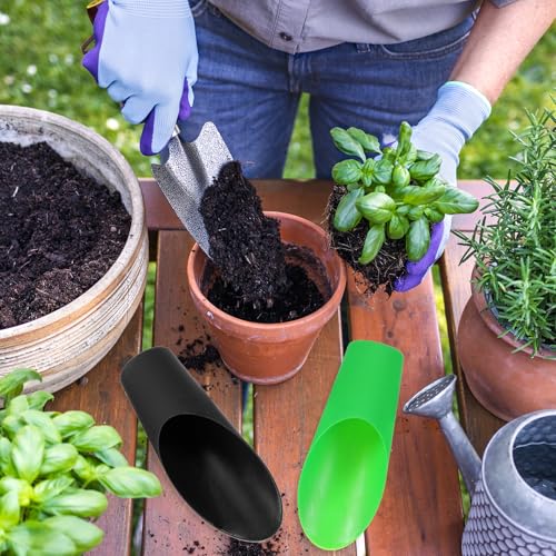 HARFINGTON Bonsai Soil Scoop 6.3" x 1.8" Plastic Colorful Mini Garden Shovel Cultivation Digging Transplanting Tools for Plant Flower Succulent Coffee Beans, White - color: Green