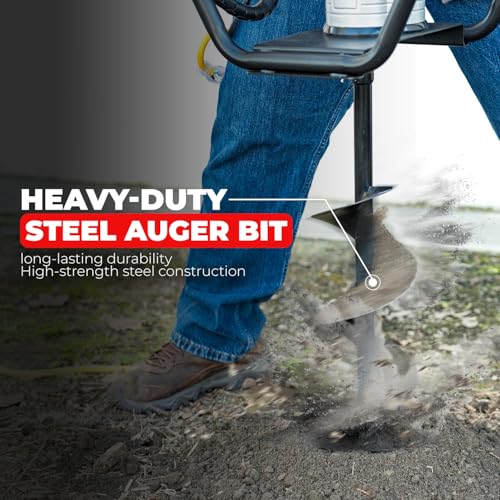 XtremepowerUS 1500W Electric Post Hole Digger Earth Auger with Reverse Function Dig Hole Fence Post Hole Digging, Tree Planting Include 6" Digging Auger Bit, 3/4" Shaft