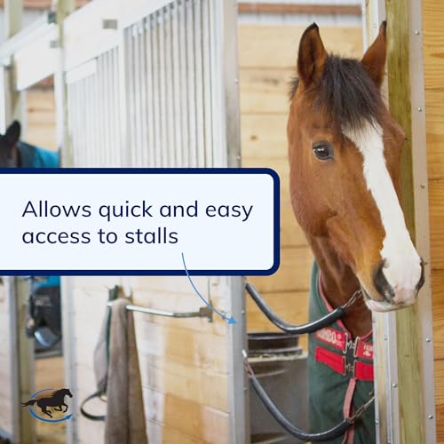 SmartEquine Stall Chain, 45.5" Long, Black | Stall Area Fence Gate Hardware | Standard Size | Features 2 Double-Ended Snaps | 1" Wide Rubber