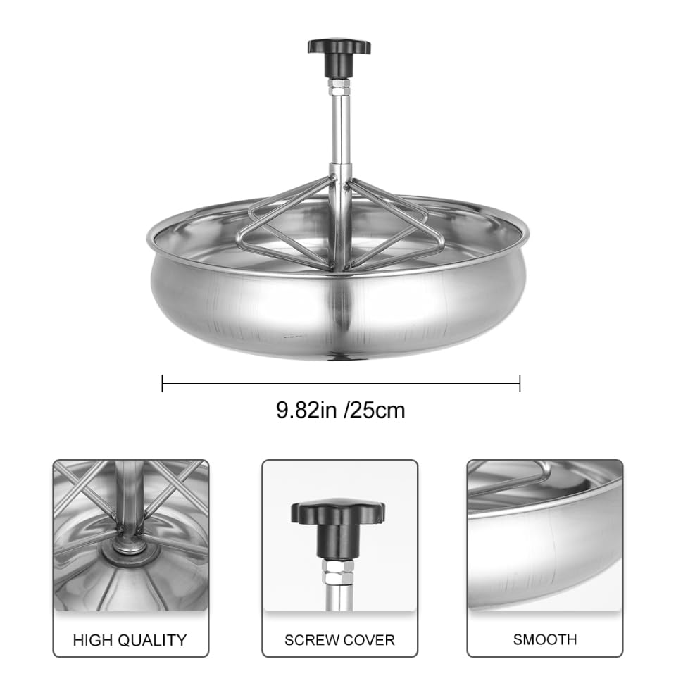 Stainless Steel Feeding Bowl Trough for Livestock and Pigs 9.84X9.84X3.54 Inch Multi-Compartment Rust Proof Farm Feeder Easy to Clean