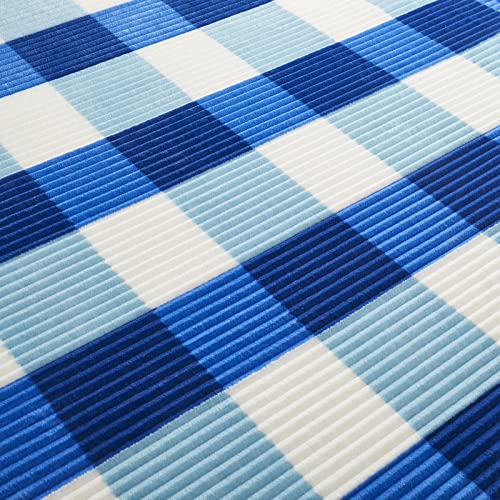 PU MEI Sherpa Blanket Twin Plaid Thick Bed Blanket, 60”*80” Super Soft Flannel Fuzzy Fleece Reversible Velvet Plush Warm Blanket for Couch (Blue Check, 60"*80") - color: Blue Check, size: 60"*80"
