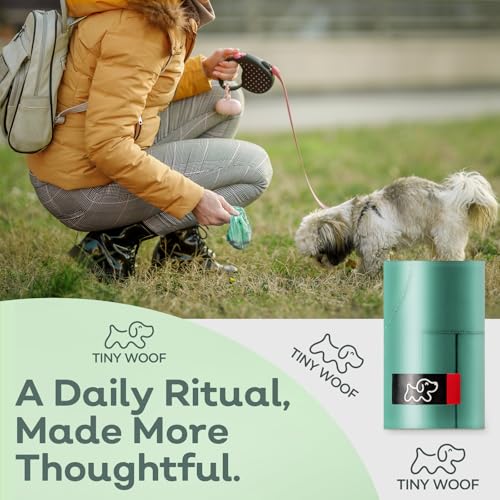 Small Dog Poop Bags, Compostable Plant-Based Waste Bags with Tie Handles, 24 Rolls (360 Count), Leak-Proof, Sized for Chihuahua, Pomeranian, Toy Poodle and Puppies
