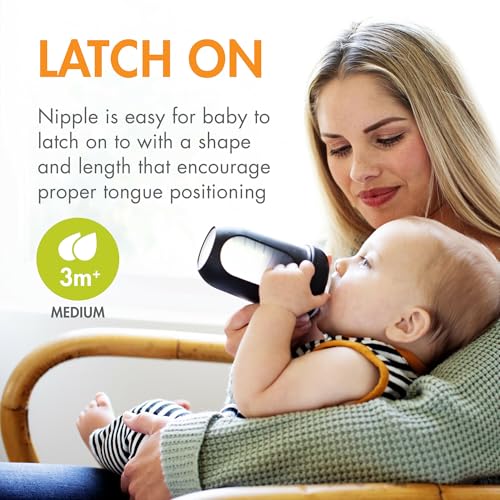 Boon Nursh Silicone Baby Bottles - Speckle - 8 Oz - 3 Count | 100% Food-Safe Silicone, Made Without BPA Or PVC, Medium Flow, Air-Free Feeding, Helps Reduce Colic Symptoms, Dishwasher Safe - color: Speckle, size: 8 Ounce (Pack of 3)