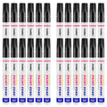 Black Paint Markers, 24 Pack Oil-Based Waterproof Quick Dry Permanent Paint Pen Set for Rocks Painting, Wood, Fabric, Plastic, Canvas, Glass, Mugs, Metal, Tire, Stone, DIY Craft - color: Black