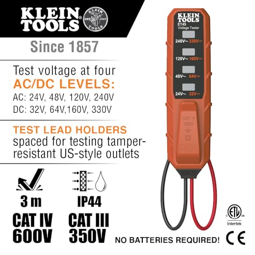 Klein Tools 80097 Beginner Tester Kit, GFCI Outlet and Receptacle Tester, Electronic and Non-Contact Test Pen, 3-Piece - size: 3-Piece Set