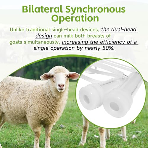 Goat Milking Machine Accessory Double Head Teat Cup | Leak Proof Goat Milking Teat Cups, Standard Size φ20mm - style: Goat