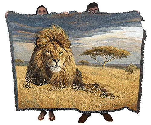Pure Country Weavers King of The Pride Blanket by Lucie Bilodeau - Gift Tapestry Throw Woven from Cotton - Made in the USA (72x54) - color: King