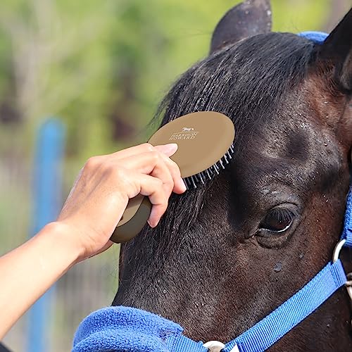 Harrison Howard Horse Mane and Tail Brush - Professional Grooming Brush, Equestrian Detangler, Non-Slip, Dark Brown - color: Dark Brown
