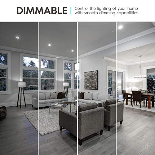 LUXRITE A19 LED Light Bulb 60W Equivalent, 5000K Bright White Dimmable, 800 Lumens, Standard LED Bulb 9W, E26 Base, Energy Star, Enclosed Fixture Rated, Perfect for Lamps and Home Lighting (4 Pack) - color: 5000k (Bright White), size: 4 Count (Pack of 1)