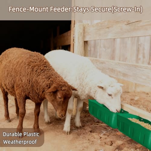 Chicken Feeder Waterer,Hanging Goat Feeders,Feed Trough 3.5 Quart 3 Pack,Hanging Fence Feed Trough for Poultry Livestock,Green - color: Green, size: 3.5 Quart (3 Pack)