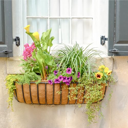 GreatBuddy 2 Pcs Coco Liners for Planters 48 Inch, Sturdy Window Box Liners, Perfect Planter Liners Replacement for The Old, 100% Natural, Easy to Straighten Out - size: 48 inch