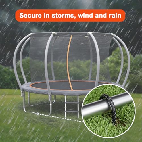 Eurmax USA 8-Pack U-Shape Ground Stakes,Rust-Proof Galvanized Steel Ground Anchors,Commercial Trampoline Stakes for High Winds,Secure Anti-Flip Tie Down for Soccer Goals,Swing Sets,Fences&Playsets - color: Black, style: Arch Head