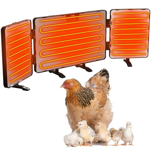 Smart Chicken Coop Heater, 260 Watts 3-in-1 Foldable Chick Heater Built-in Adaptive Temperature Sensor, Chicken Coop Heater for Winter, Coop Heater Adaptable to Timer and Temp Controllers