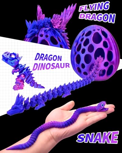 5pcs，12" 3D Printed Dragon Eggs,Dinosaur Egg,Crystal Dragon Toys,Snake Eggs, T Rex，Animals,Fidget Toy,Desk Executive Toy，Easter Eggs Basket Stuffers,Toys for Boys Kids Teen 5-7 4-6 8-12 (OO-03) - color: Oo-03