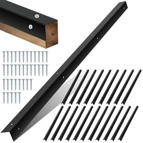 Yaocom 20 Pcs 47.5" L x 1.5" W Horse Stall Chew Guards with Screws Pre-drilled Mounting Holes Prevents Horses from Chewing on Wooden Edges, Angle Style, Easy Installation