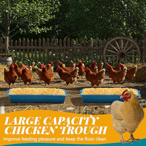Maxdot 6 Pack Chicken Feeder Trough Removable Plastic Poultry Feeding Equipment Bucket for Chick Quail Duck Pigeons Removable Hanging Chicken Feed Trough, 16.5" Length