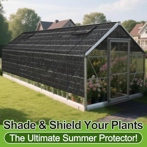 Bigmeta Cuttable Shade Cloth for Garden | 10x30FT 50% UV-Resistant Mesh Tarp with Rope, Black Sun Cover Net for Patio Greenhouse Raised Beds Plants - size: 10X30FT