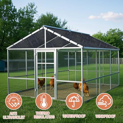 11.5×6.6 FT Chicken Run Pen Shade Cover, 90% UV‑Block Sun Shade Cloth | High Density Black Shade Netting Mesh with 20Pcs Ball Bungee Cords for Outdoor Garden Patio Yard Poultry Coop Chicken Run Pen
