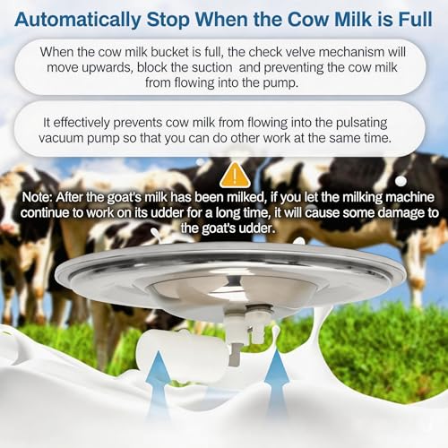 9L Goat Milking Machine, Rechargeable Battery Adjustable Pulse Vacuum Electric Goat Milking Machine,Portable Milking Machine,Individual Pulsation Adjustment, Udder Protection - size: 9L Goat