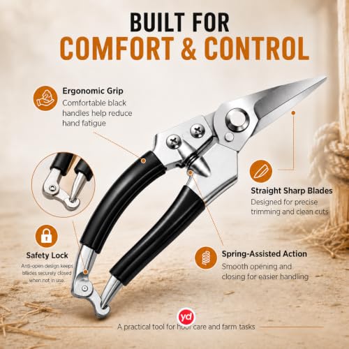 Goat Hoof Trimmers, Sheep Shears, Hoof Kit, Farrier Tools, Nippers, Horse Grooming Supplies Hoof Accessories –Versatile Hoof Wire and Pipe Cutting Tool for Livestock – Silver (1pack)