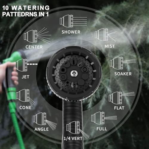 Besiter Garden Hose Nozzle Sprayer: 10 Watering Patterns Spray Nozzles Heavy Duty Hose Head Hose Attachment (Green) - color: Green