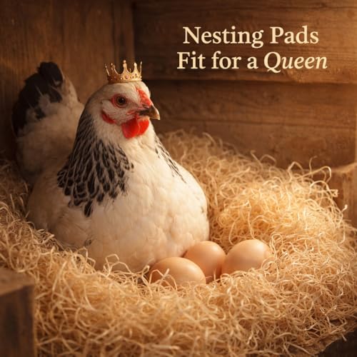 Nest Box Queen, Excelsior Nest Box Pads for Hens - 13 Inch x 13 Inch (40 Pack)