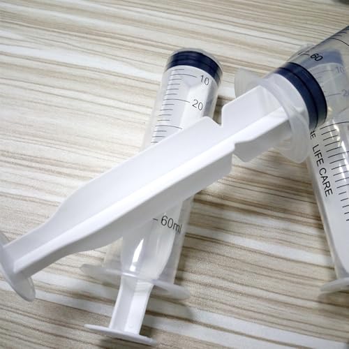 5Pcs Drench Gun Feeding Syringe, Small Animal Pet Livestock Drench Syringe with 5Pcs Screw In Drench Nozzle for Liquid Measuring Watering Refilling Feeding (50ML) - size: 50ML