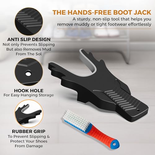 Boot Jack,Boot Remover for Cowboy Boots,Boot Puller for Waders and Work Boots - color: Grey
