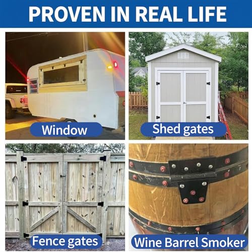 Black Gate Hinges Shed Hinges Heavy Duty Gate Hinges for Wooden Fences Barn Door Hinges for Wood Outdoor 3.5inch with Screws (Pack of 6)