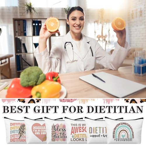Kacctyen 12 Pcs Dietitian Gift for Women Nutritionist Makeup Bag Registered Dietitian Cosmetic Bag for Registered Dietitians Thank You Gift - style: Nutritionist