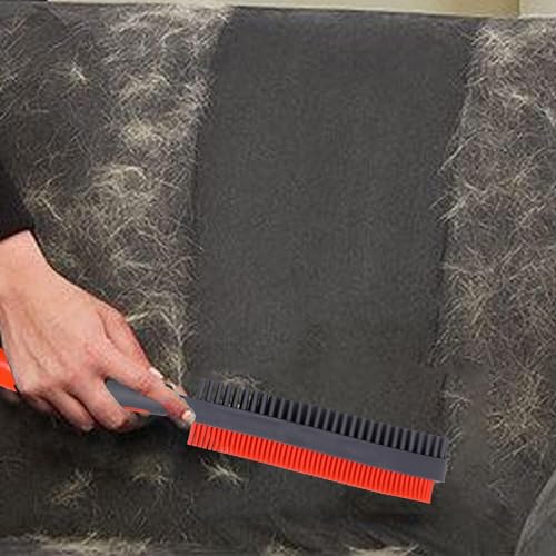 Premium Rubber Pet Hair Brush - Removes Hair from Couches & Pets' Coats O - color: Orange
