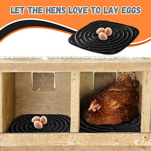 4PCS Chicken Nesting Box Pads, Washable Nesting Pads for Chicken Coop Bedding Nest Box Liners (Black) - color: Black