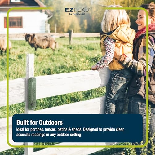 Headwind 12" Garden Green Metal Thermometer – Durable Weather‑Resistant Indoor & Outdoor Wall‑Mount Temperature Gauge for Patio, Garden, Home, or Porch – Heavy‑Duty Metal Construction by EZ Read - color: Garden Green