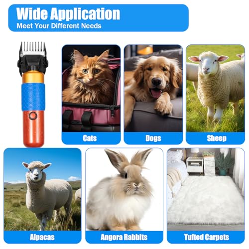 9.4 Ft Sheep Shears, 36w Electric Animal Shearing Machine with Replaceable Blades/Limit Comb for Dogs Cat Goat Alpaca, Llamas, Angora Rabbits Shearing Hand Piece Cutter Livestock Pet Supplies
