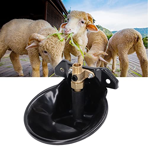 Stainless Steel Sheep Water Bowl with Touch Switch, Drinking Tool Goat Feeders Animal Feeder Automatic Drinking Bowl for Goats and Livestock, 7.1 Inch