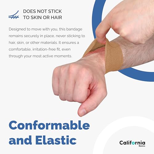 Self-Adhesive Bandage Wrap - Suitable for All Sports - Breathable Athletic Tape for Wrists - Knee and Ankle - Self Adhesive Bandage- 2 Inch- 24 Pack - Brown - color: Brown, size: 2 Inch x 5 yard- Pack of 24