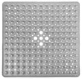ADOV Square Shower Mat Non Slip, 21 x 21 in Bathtub Mat with 164 Strong Suction Cups, Drain Holes, Machine Washable, Soft Anti-Slip Bathroom Mat for Inside Shower, Tub and Shower Stall - Gray - color: Gray