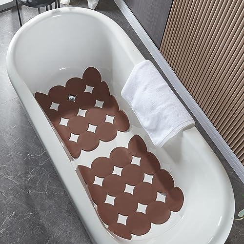 Webos Square Shower Mat Nonslip - Rubber Bathtub Mat with Suction Cups for Inside Shower Bathroom Floor (Coffe, 21X21) - color: Coffe