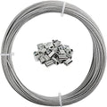 1/16 Wire Rope, 200FT 304 Stainless Steel Cable with 100Pcs Crimp Sleeves, Aircraft Grade, 7x7 Strand, 368lbs Breaking Strength, for Garden Trellis, Clothesline, Railing,Trellis - size: 200 ft