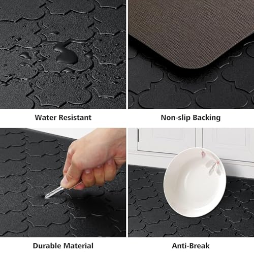 WISELIFE Kitchen Mat Cushioned Anti Fatigue Floor Mat,17.3"x28", Thick Non Slip Waterproof Kitchen Rugs and Mats,Heavy Duty Foam Standing Mat for Kitchen,Floor,Home,Desk,Sink,Laundry (Black,17.3"x28") | Thick, Non-Slip, Water Resistant Kitchen Rugs and Ma