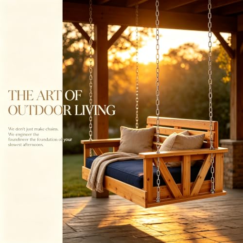 4 Pack 9.8 Foot 304 Stainless Steel Porch Swing Bed Chains | Fits Up to 10' Ceiling, Heavy Duty, Hanging Swing Daybed Chain Replacement Kit, 700LB Capacity - size: 10 Feet Ceiling 9.8Ft*4