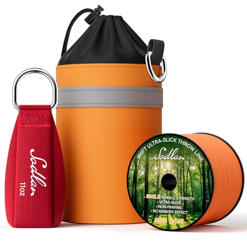 Arborist Throw Line Kit - Ultra Slick 166ft Polyester Rope with 11Oz Weight Throw Bag Low High Limb Throwing Adults Forestry Tree Trimming Cutting Gear - size: 166FT Rope with 11 Oz Throw Bag