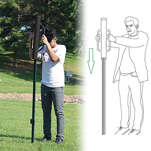 Fence Post Driver-34lb T Post Driver with Handles,Heavy Duty Post Pounder,Fence Stake Hammer,Metal Fence Post Hole Digger, Post Rammer for Installing Fences or Wooden Post