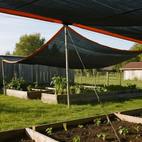 winemana 10x20 FT Garden Shade Cloth Black Mesh Tarp with Grommets | 40% Resistant Sun Shade Netting, for Greenhouse Plants Growing, Pergola Chicken Coop Cover - size: 40%-10 FT x 20 FT