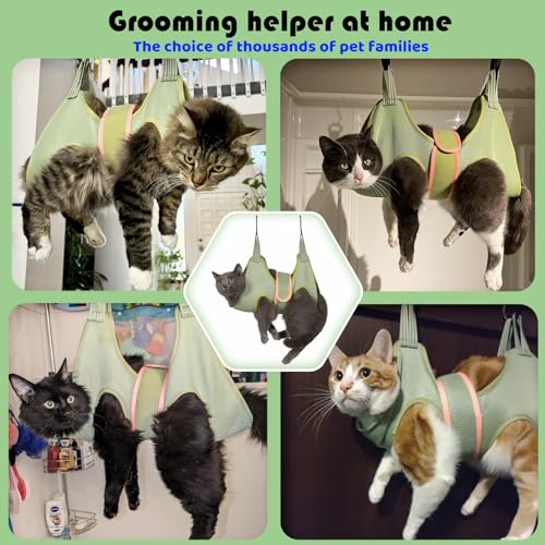 Guzekier Cat Grooming Hammock Harness for Cats, Cat Nail Clipper - size: XXS+ (Suitable for 5-8lbs)