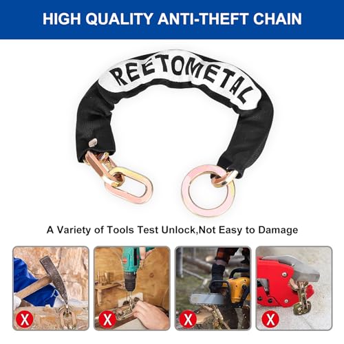 Heavy Duty Security Chain, 2.4FT x 3/8" Thick | Hardened Steel, Cut Proof, Anti-Theft Lock Chain, For Motorcycles, Bikes, ATVs, Trailers, Containers - size: 2ft chain without lock