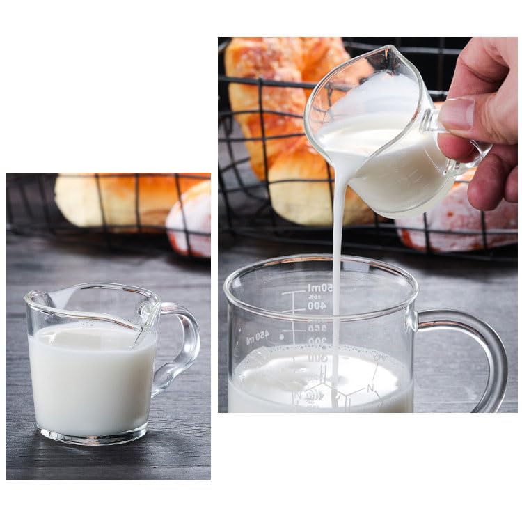 Espresso Glass Measuring Cups 3-Ounce/100ML Double Spout Glass Measuring Cup Espresso Shot Glasses with V-Shaped Mouth Milk Frothing Pitcher Cappuccino Cup Accessories - size: 1pc-cups